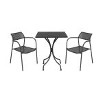 ROMANUS - set tavolo in metallo cm 60 x 60 x 72 h con 2 poltrone Aviim