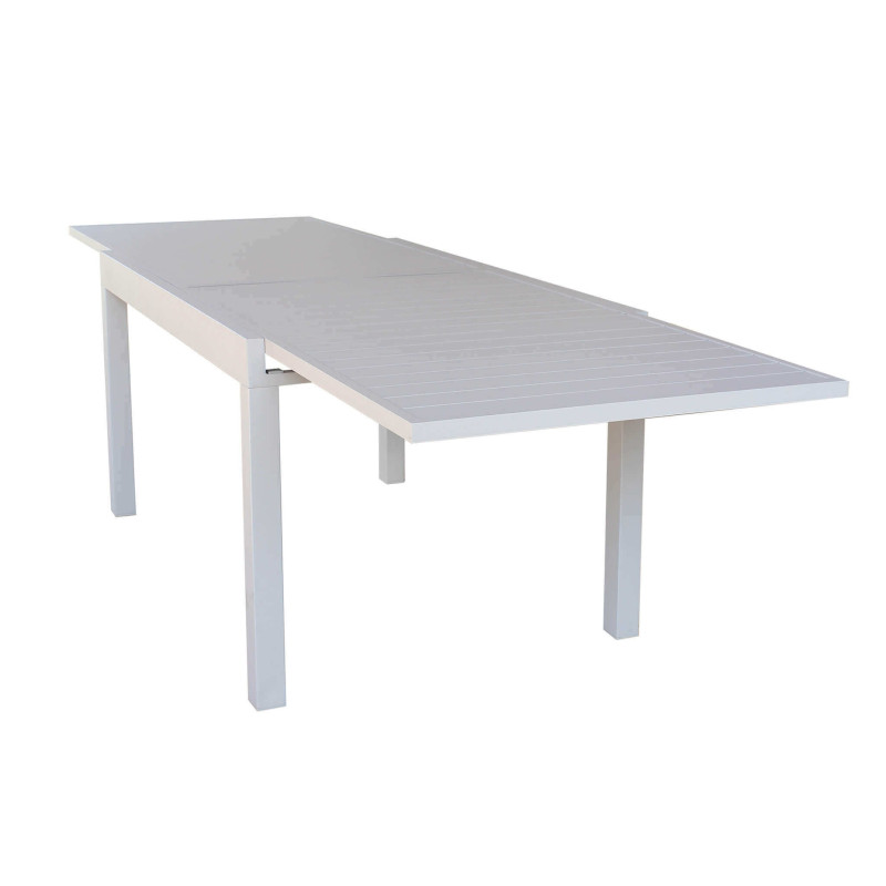 JERRI - set tavolo in alluminio cm 135/270 x 90 x 75 h con 6 Poltrone Dynamo
