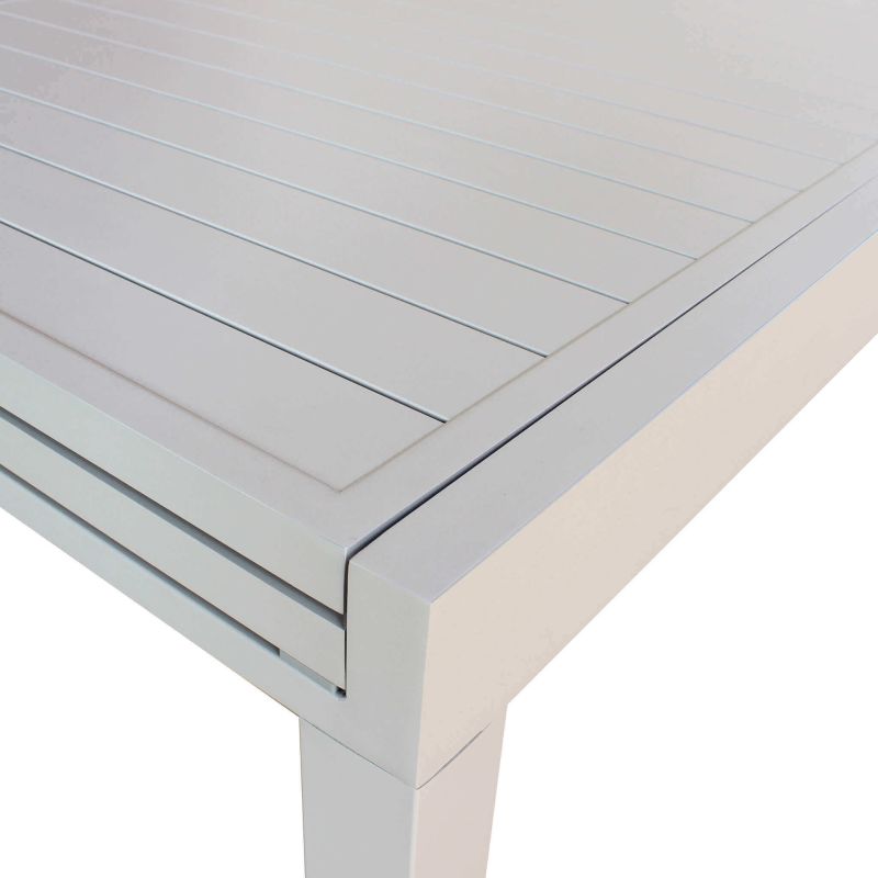 JERRI - set tavolo in alluminio cm 135/270 x 90 x 75 h con 6 Poltrone Dynamo