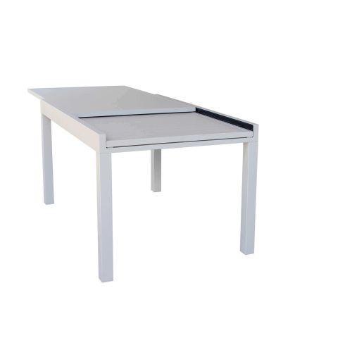 JERRI - set tavolo in alluminio cm 135/270 x 90 x 75 h con 6 Poltrone Dynamo