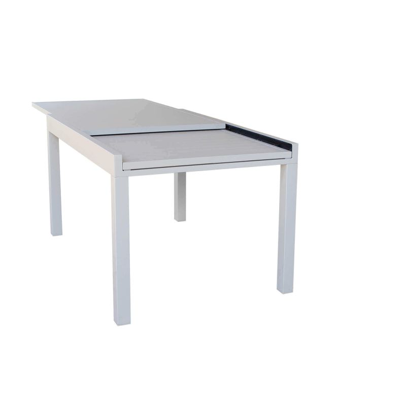 JERRI - set tavolo in alluminio cm 135/270 x 90 x 75 h con 6 Poltrone Dynamo