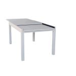 JERRI - set tavolo in alluminio cm 135/270 x 90 x 75 h con 10 Poltrone Dynamo