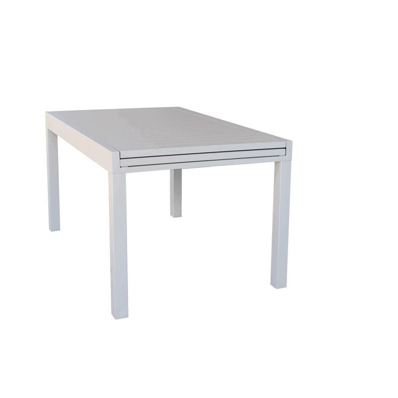 JERRI - set tavolo in alluminio cm 135/270 x 90 x 75 h con 10 Poltrone Dynamo