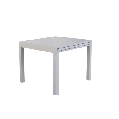JERRI - set tavolo in alluminio cm 90/180 x 90 x 75 h con 8 Poltrone Dynamo