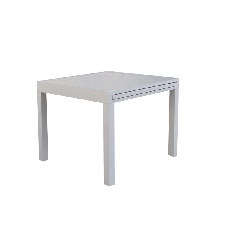 JERRI - set tavolo in alluminio cm 90/180 x 90 x 75 h con 8 Poltrone Dynamo
