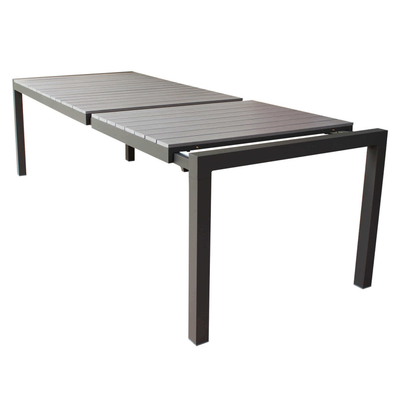 LOIS - set tavolo in alluminio e polywood cm 162/242 x 100 x 74 h con 4 Poltrone Dynamo