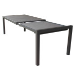 LOIS - set tavolo in alluminio e polywood cm 162/242 x 100 x 74 h con 6 Poltrone Dynamo