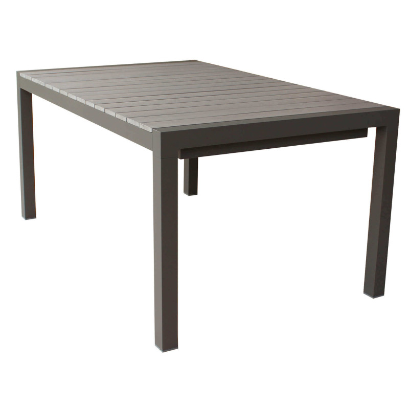 LOIS - set tavolo in alluminio e polywood cm 162/242 x 100 x 74 h con 6 Poltrone Dynamo