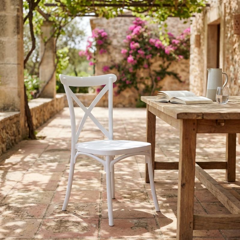 POLY - sedia da esterno vintage in resina