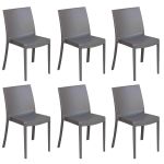 PERLA - sedia in resina impilabile da esterno e interno set da 6