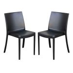 PERLA - sedia in resina impilabile da esterno e interno set da 2