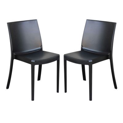 PERLA - sedia in resina impilabile da esterno e interno set da 2