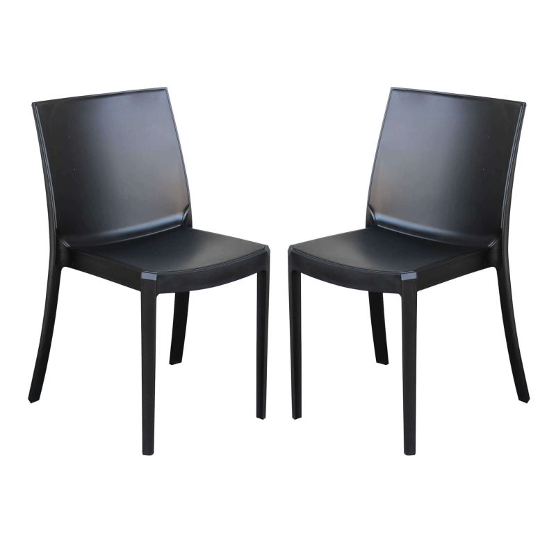 PERLA - sedia in resina impilabile da esterno e interno set da 2