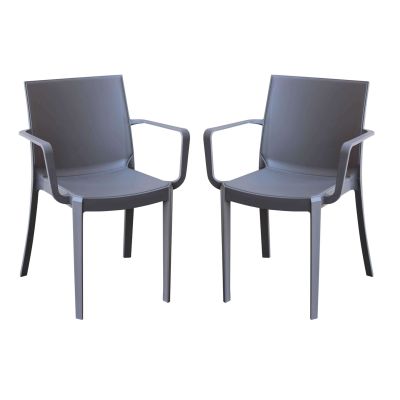 VICTORIA - poltrona in resina impilabile da esterno e interno set da 2