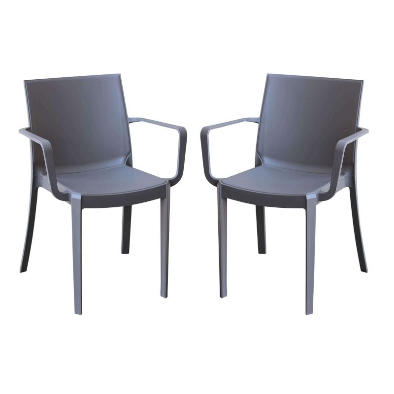 VICTORIA - poltrona in resina impilabile da esterno e interno set da 2