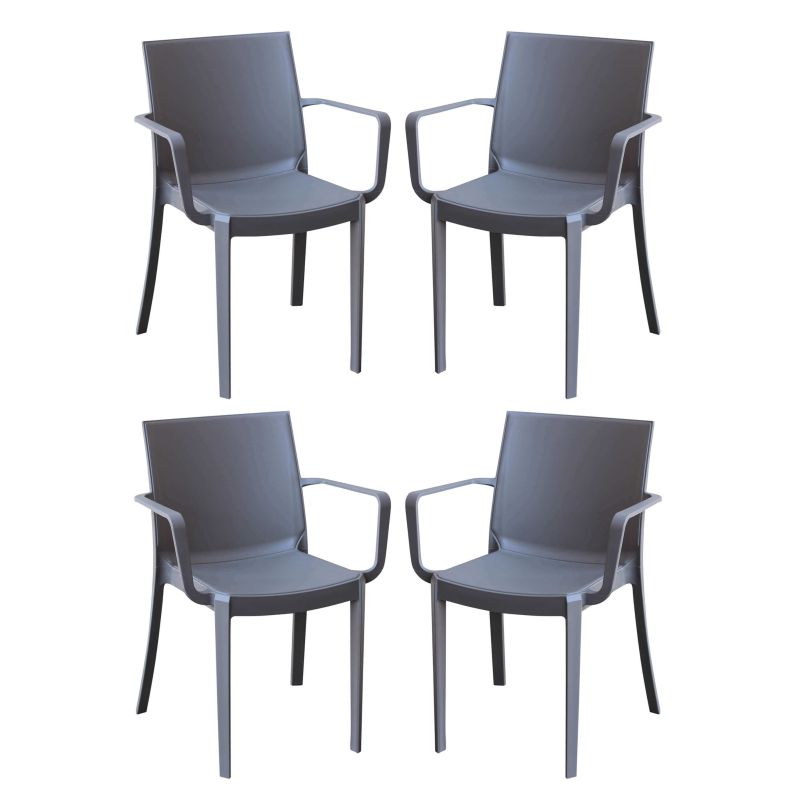 VICTORIA - poltrona in resina impilabile da esterno e interno set da 4