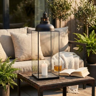 ARIANE - lanterna in vetro e acciaio