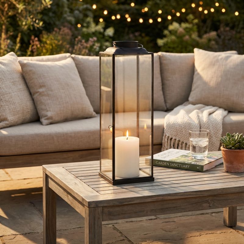 BRIGITTE - lanterna in vetro e acciaio