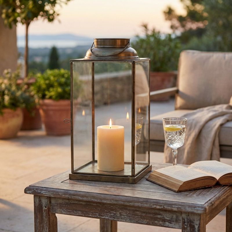 CARINE - lanterna in vetro e acciaio