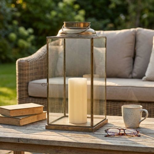 CARINE - lanterna in vetro e acciaio