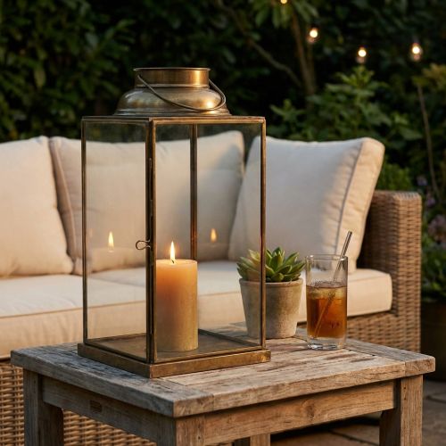 CARINE - lanterna in vetro e acciaio