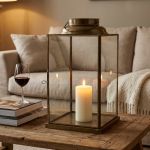 CARINE - lanterna in vetro e acciaio