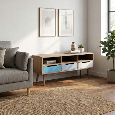 ADELINE - porta tv in legno colorato