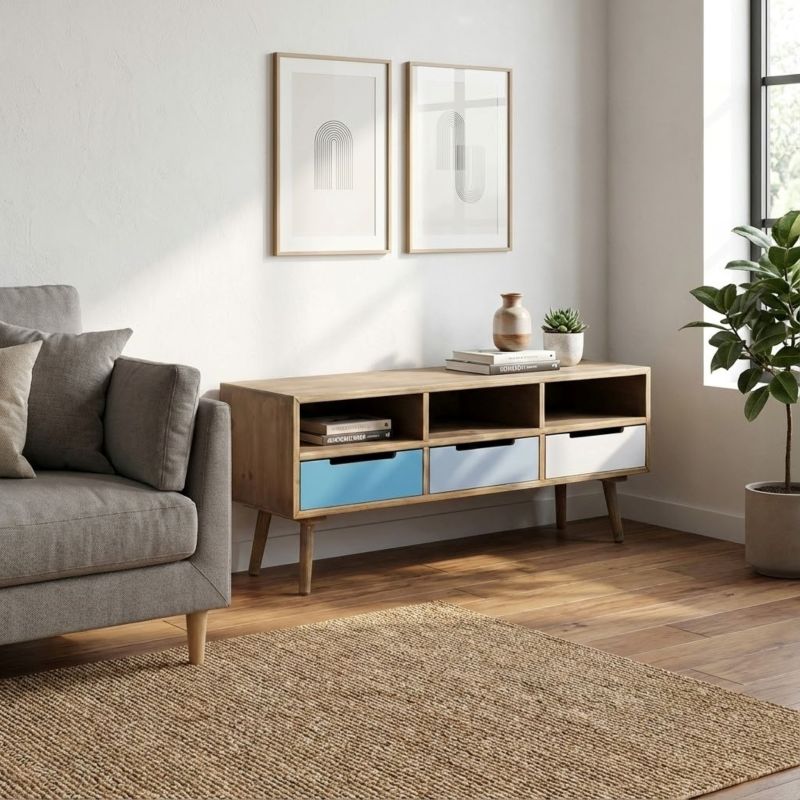 ADELINE - porta tv in legno colorato