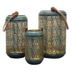 NAMI - set di 3 lanterne in acciaio