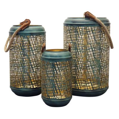 NAMI - set di 3 lanterne in acciaio