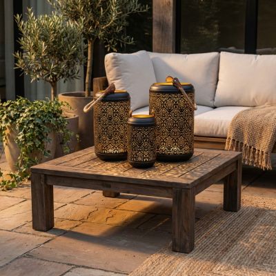 UMEKA - set di 3 lanterne in acciaio