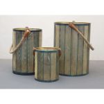 KAORI - set di 3 lanterne in acciaio