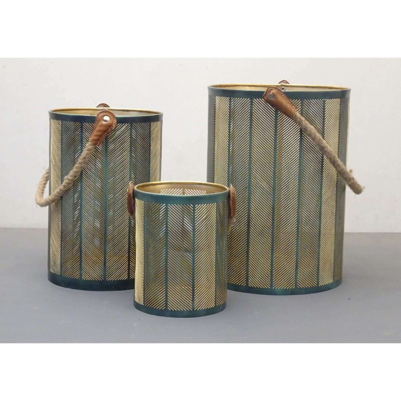 KAORI - set di 3 lanterne in acciaio