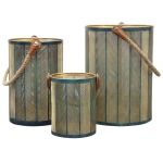 KAORI - set di 3 lanterne in acciaio