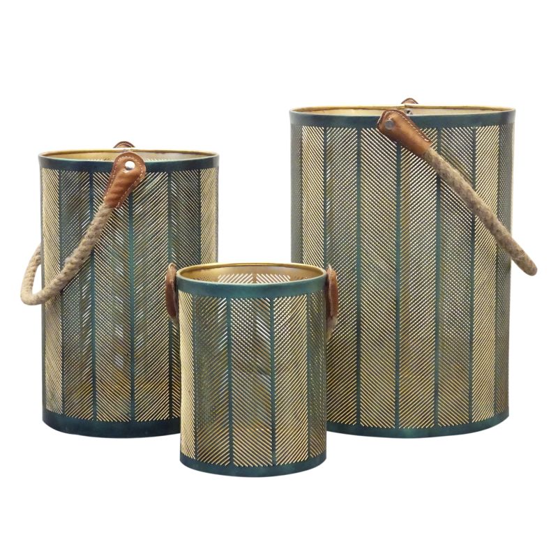 KAORI - set di 3 lanterne in acciaio