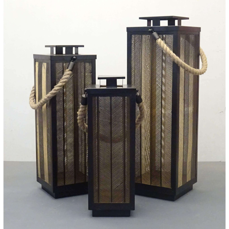 KOI - set di 3 lanterne in acciaio