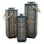 MIDORI - set di 3 lanterne in acciaio