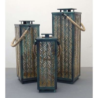 MIZUKI - set di 3 lanterne in acciaio