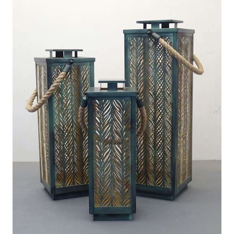 MIZUKI - set di 3 lanterne in acciaio