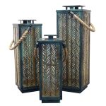 MIZUKI - set di 3 lanterne in acciaio