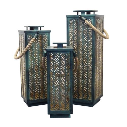 MIZUKI - set di 3 lanterne in acciaio