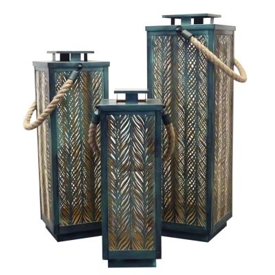 MIZUKI - set di 3 lanterne in acciaio