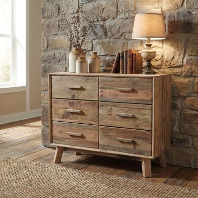 PINUS - cassettiera con 6 cassetti