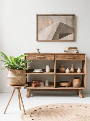 PINUS - credenza con 2 cassetti