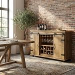 FLORENCE - madia in legno con portabottiglie