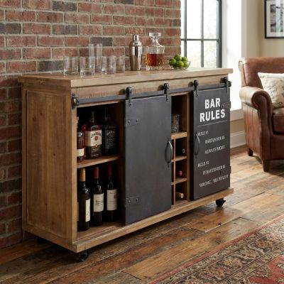 COLETTE - madia in legno con portabottiglie