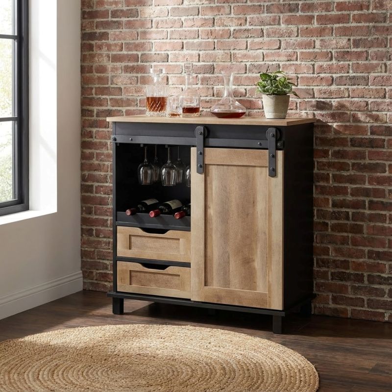 GABRIELLE - madia in legno e acciaio a due cassetti