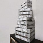 CARSON - set di 4 cassette in legno