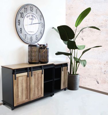 GABRIELLE - madia in legno e acciaio a due ante scorrevoli