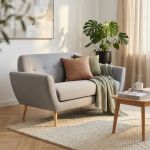 HANSEL - divano stile scandinavo in tessuto